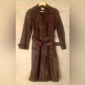 SMYD Ott Long Chocolate Light Leather Coat / Jacket